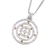Ladies Diamond Circle Pendant with Yellow Diamond