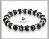 Bracelet Jet Black Swarovski Look Crystal BRS001