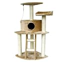 CAT007 Kratzbaum Katzenbaum mittelhoch 1,25 hoch Beige