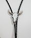 Buffalo Skull White Enamel Bolo Tie