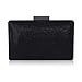 Damara Womens Sparkling Metal Lock Clutch Evening Bag