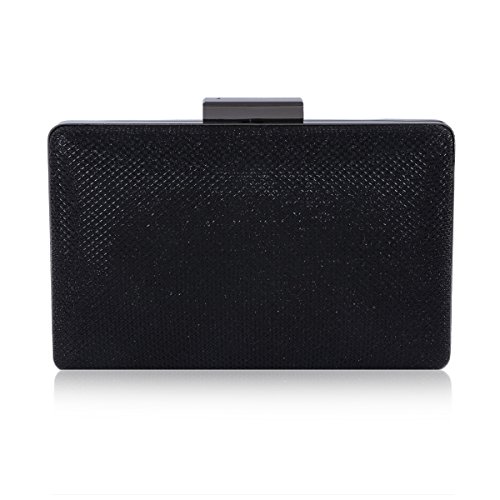 Damara Womens Sparkling Metal Lock Clutch Evening Bag