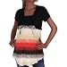 Black Cream Orange Maternity Short Sleeve Shirt