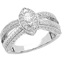 14K White Gold Marquise Diamond Bridal Engagement Ring