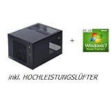 HeidePC®-MINI-ITX-Hochleistungslüfter-POWER-GAMER-I-PC-WIN7 (Intel Dual-Core I5-650 (2x3,2GHz) mit Hochleistungslüfter, das Mainboard ist USB 3.0 fähig mit 4GB DDR3 RAM und der Grafikkarte ATi HD 5670 (1024MB), 1TB SATAII HDD, 8x DVD und CD LS-Brenner, 80Plus Netzteil, vollinstalliertes Betriebssystem Win7 HomePremium64-bit OEM-DVD) Dieser PC ist High-End-Gamer, HTPC und Office-PC in EINEM mit 3 Jahren Garantie aus deutschem Hause.