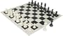 Value Club Pieces & Vinyl Rollup Chess Board - Black