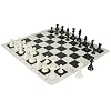 Value Club Pieces & Vinyl Rollup Chess Board - Black