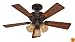 Hunter 20438 Beacon Hill 42-Inch 3-Light 5-Blade Ceiling Fan, New Bronze with 5 Walnut/Cherry Blades and Amber Glass Globes