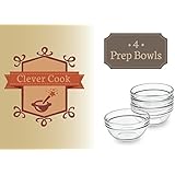 Clever Cook Glass Prep Pinch Bowls-Boxed Set of 4-Food Preparation Dipping Bowls