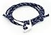 Golastartery Fashion Punk Style Alloy Bangle Weave Wax Rope Bracelets Anchors Cuff Bracelets
