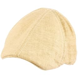 Summer Linen Duck Bill Curved Ivy Cabby Hat Natural M/L