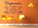 Wandtattoo Cocktail Rezept "Caipirinha" Wandbild Tattoo Wandaufkleber ( 80x58cm)