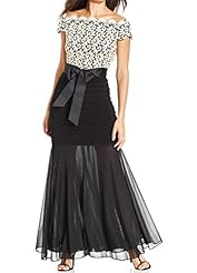 Petite Sheath Mermaid Chiffon/Polyester Off the Shoulder Full Length  Dress