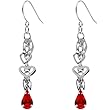 Falling For Your Heart Red Drop Dangle Earrings