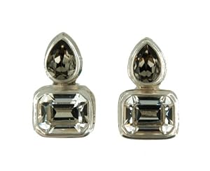 Black Diamond & Silver Shade Crystal Earring