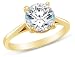 Cheap Size 12 – Solid 14k Yellow Gold Classic Traditional Round Brilliant Cut Solitaire Highest Quality CZ Cubic Zirconia Engagement Ring 1.0ct. On Sale