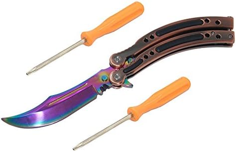 Butterfly Training Knife,Stomg Stainless Steel Blunt Practice Folding Dull Balisong Pocket Knives Tool