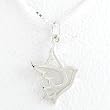 Open Design Dove Pendant or Charm in Sterling Silver on a 16" Box Chain, #8352