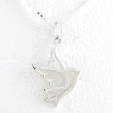Open Design Dove Pendant or Charm in Sterling Silver on a 16 Box Chain, #8352