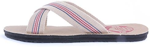 Men's Casual Slippers Beige Textile Upper and Insloe 9 M US