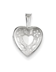 Sterling Silver Heart Wings 12mm Heart Locket