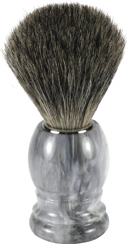 Swissco Badger Shave Brush, Grey Marble Handle, 3.6-Ounce Box