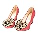 Charm Foot Fashion Bows Womens High Heel Chunky Heel Pumps Shoes