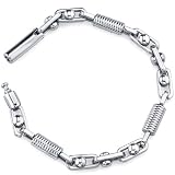 Rugged Appeal: Mens Stainless Steel Coil Link Bracelet for