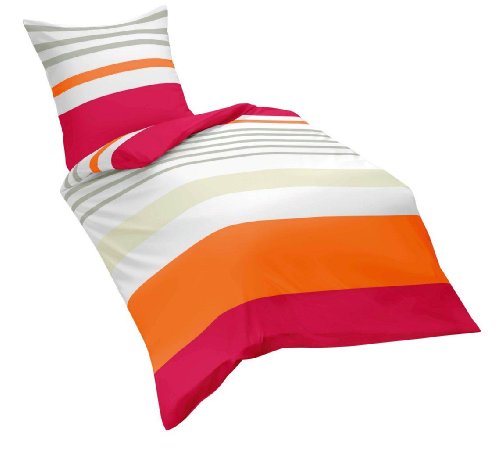 Fleuresse Milano 112647 Fb. 14 Mako-Satin-Bettw&auml;sche / 155 x 220 cm, rot