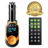 In Car 4-in-1 Gold Medal Stylish WMA/MP3 Wireless Modulator/FM transmitter for SD Card, USB Pen (Flash) drive and MP3 players with Remote Control
