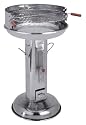Stainless Steel 22" Pedestal Charcoal BBQ - This stainless steel pedestal BBQ has a chrome plated cooking grill with adjustable cooking heights & air vent.