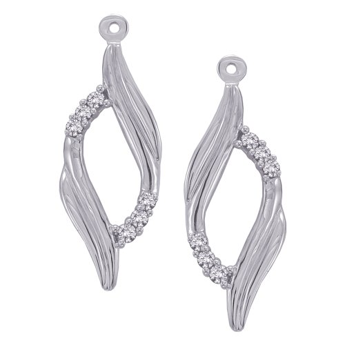 14K White Gold 1/4 ct. Diamond Earring Jackets
