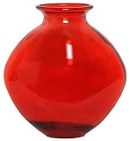 Spanish Large Recycled Ruby Red Glass Vase 10.25"H