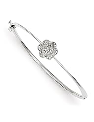 Genuine .925 Sterling Silver & Diamond Bangle 8.7 Grams . 100% Satisfaction Guaranteed.