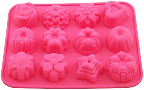 Non-stick 12 Cavity Silicone Cake Bread Mold Chocolate Jelly Candy Baking Mold Food Grade Silicone