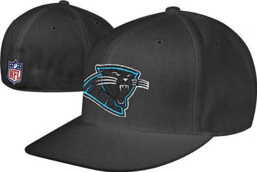 Carolina Panthers 2009 Black Fitted Sideline Flat Brim Hat