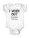 I work out. Just kidding i take naps cute funny baby one piece bodysuit (6 Months, White)