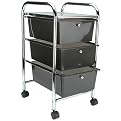 Rolling 3-Drawer Craft Organizer Cart - Smoke