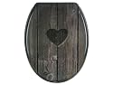 WC Toilettendeckel Herz im Holzlook