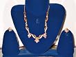 Fashion Jewelry Necklace Set and Earring in Antique Silver Finish and Ruby Color Stones (Brand New) Free Shipping