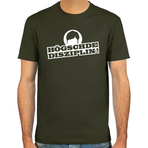 T-Shirt “Högschde Disziplin”, Jogi Löw ::: Farbauswahl: deepred, schwarz, oliv oder navy ::: Fußball-Kult