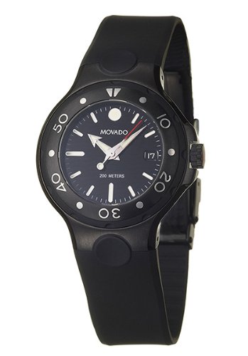 MOVADO Watch:Movado Midsize 2600045 Series 800 Black Thermoresin Strap Watch Images