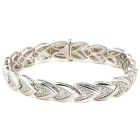 Sterling Silver 1/10 cttw Diamond Bracelet