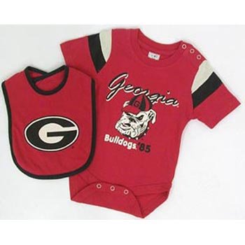 Georgia Bulldogs Infant Starter Onesie w/Bib - Toddler (9-12 Months)