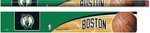 NBA Boston Celtics Pencils, Set of 24 with Basketball Team Name, Logo and Colors.