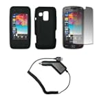 Premium Black Soft Silicone Gel Skin Cover Case + LCD Screen Protector + Rapid Car Charger for Samsung Rogue U960