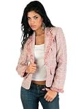Classic Woman Pastel Tweed Fitted Blazer