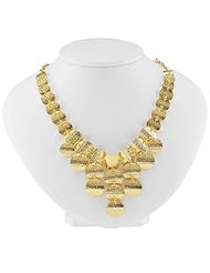 Sterling Gold-Plated Tiered Hammered Disc Necklace -17 Inches