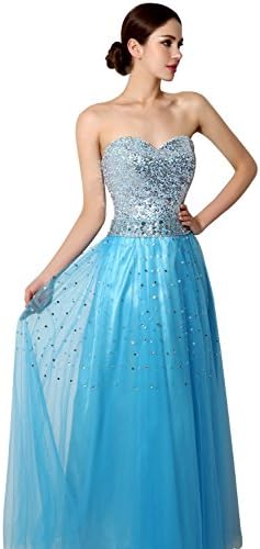 Favebirdal Women's Long Sequins Prom Formal Evening Dress SD085BU-US2