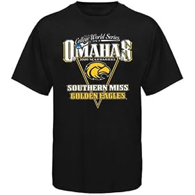 Southern Miss Golden Eagles Youth Black 2009 College World Series Bound Omaha 8 Banner T-shirt